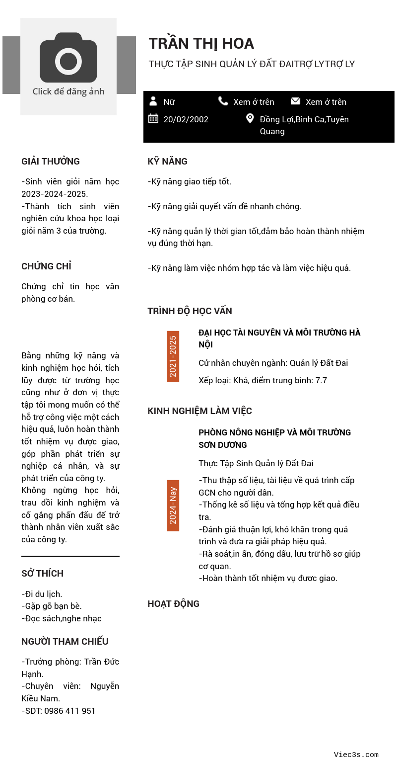 CV ứng viên