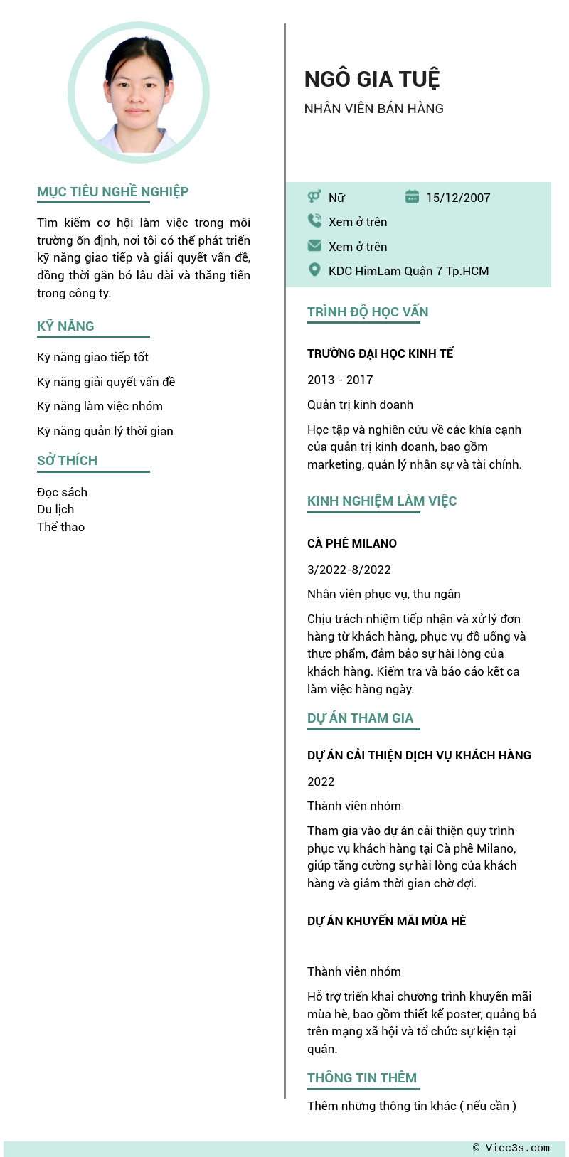 CV ứng viên