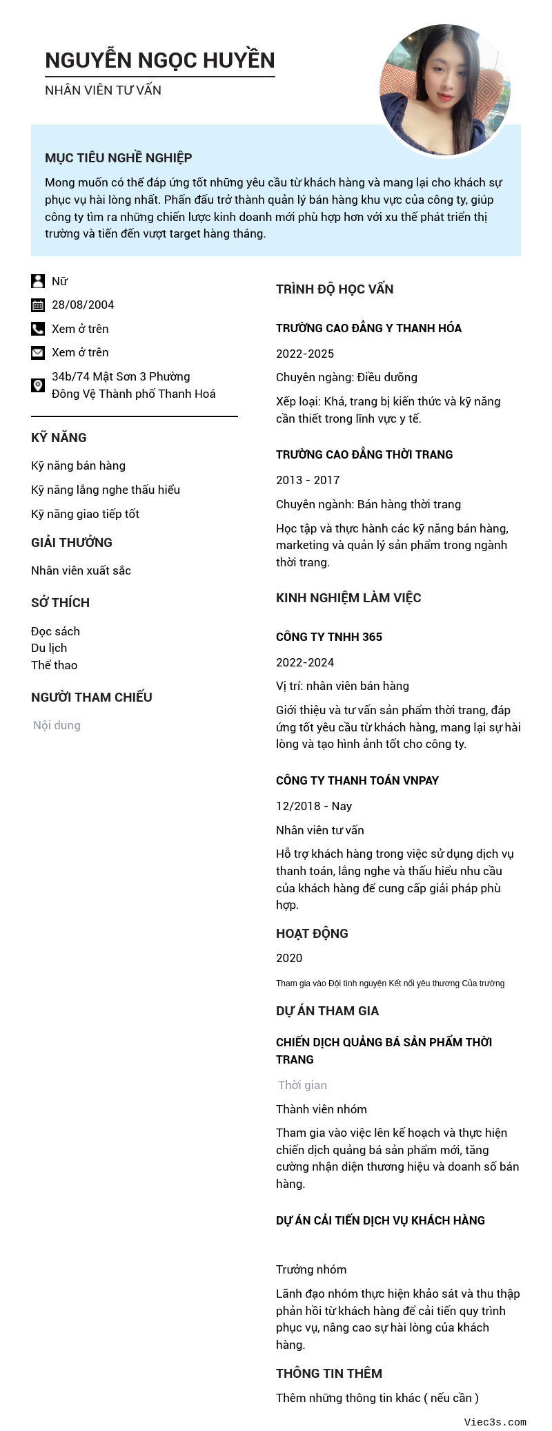 CV ứng viên