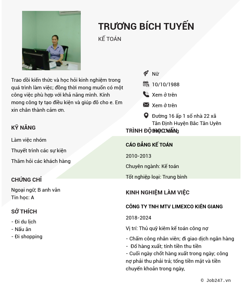 CV ứng viên