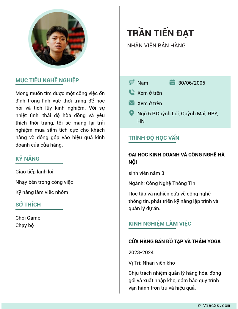 CV ứng viên