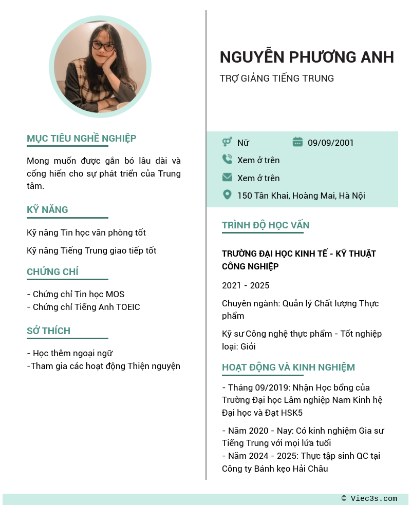 CV ứng viên