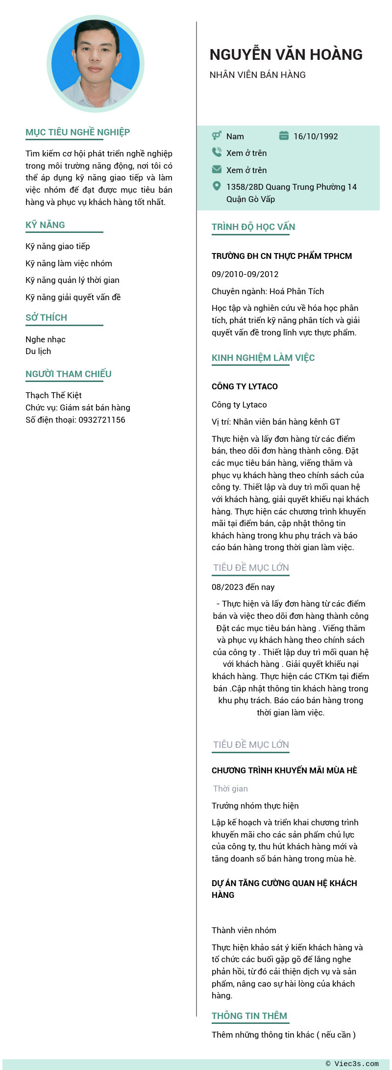CV ứng viên