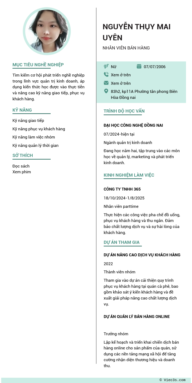 CV ứng viên