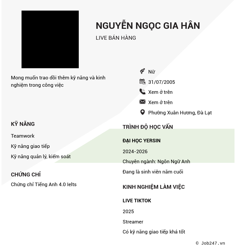 CV ứng viên