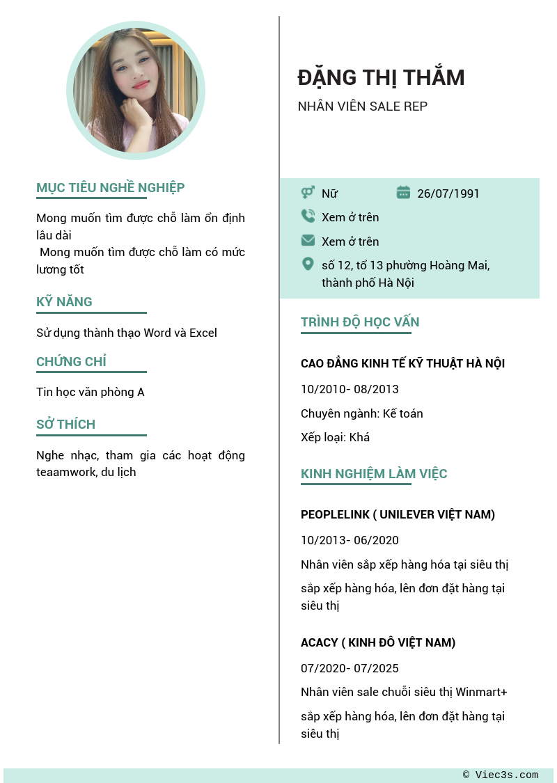 CV ứng viên