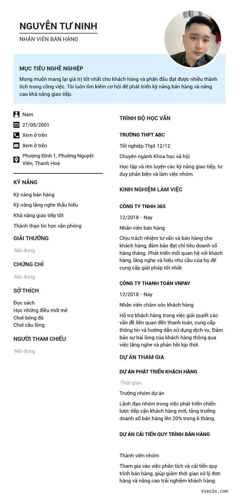 CV ứng viên