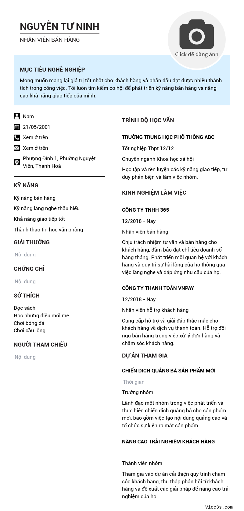 CV ứng viên
