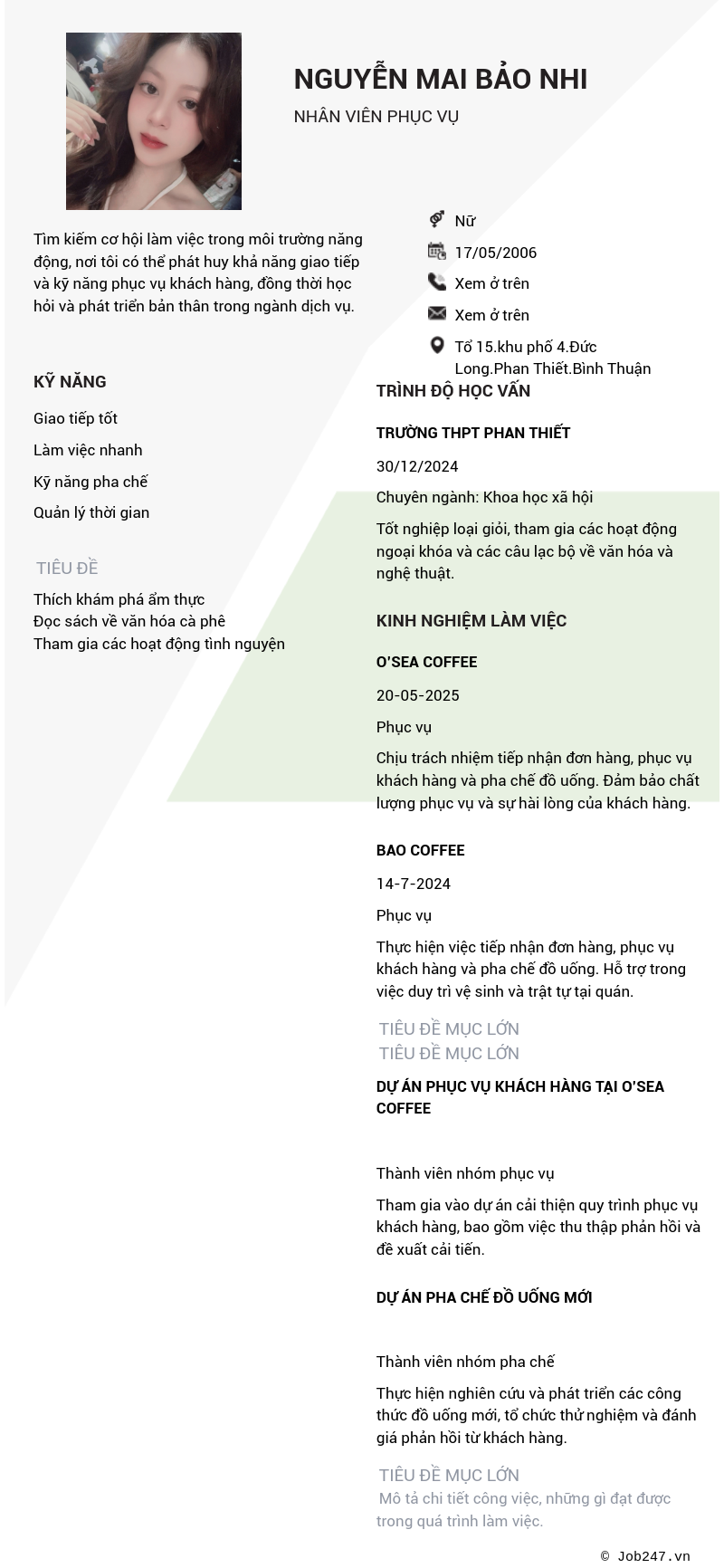 CV ứng viên