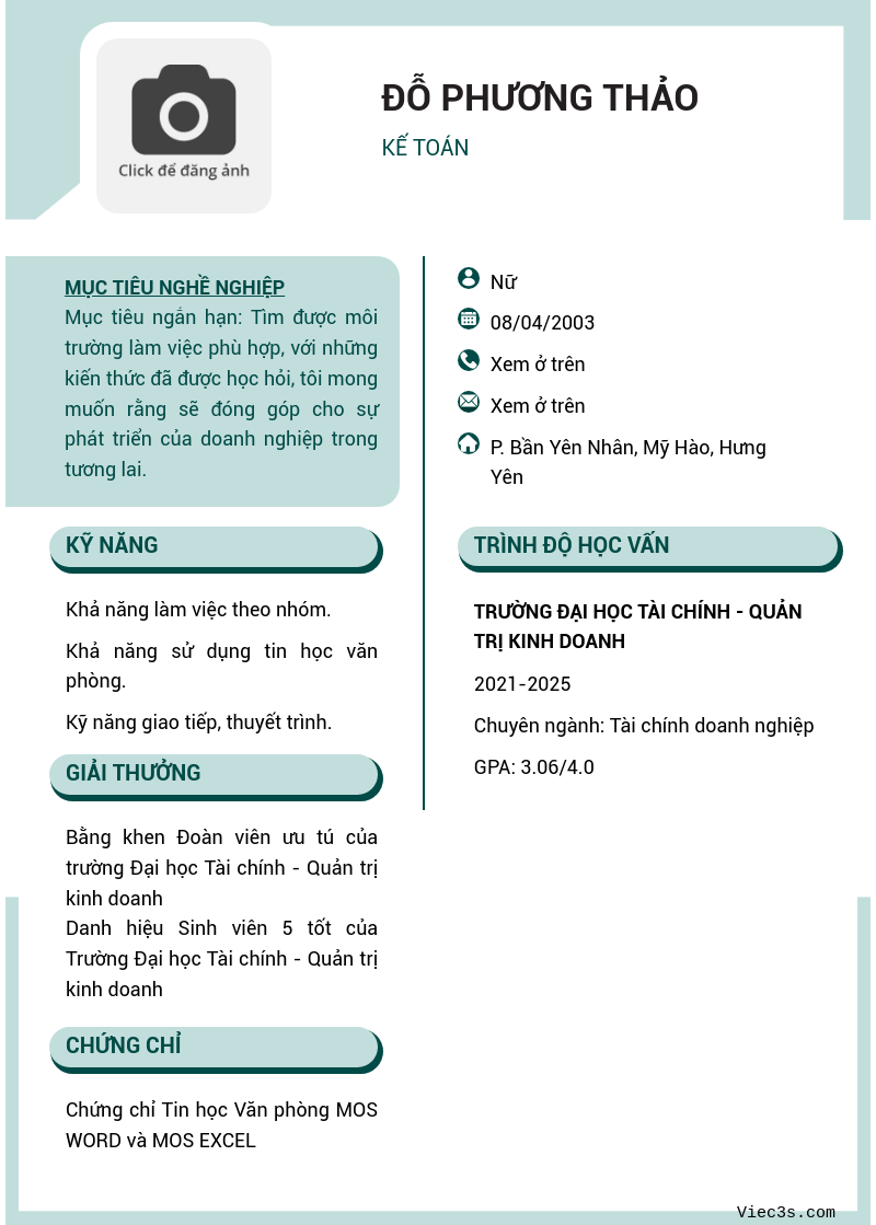 CV ứng viên