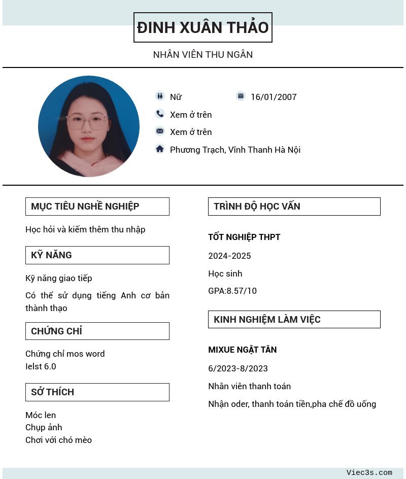 CV ứng viên