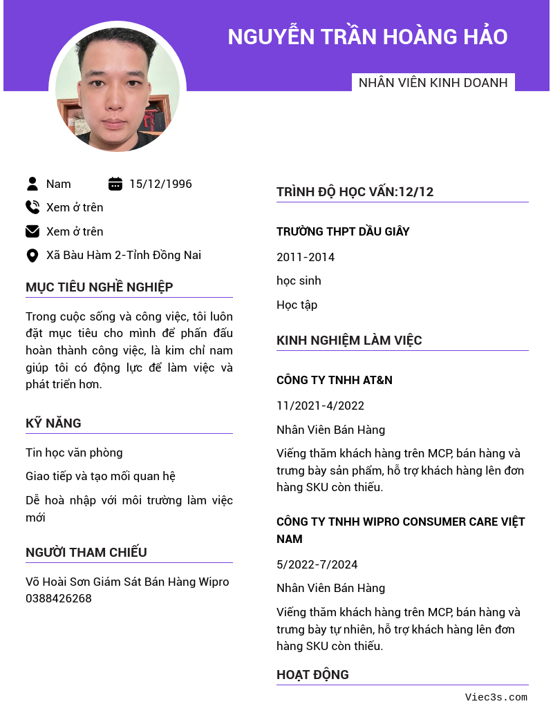 CV ứng viên