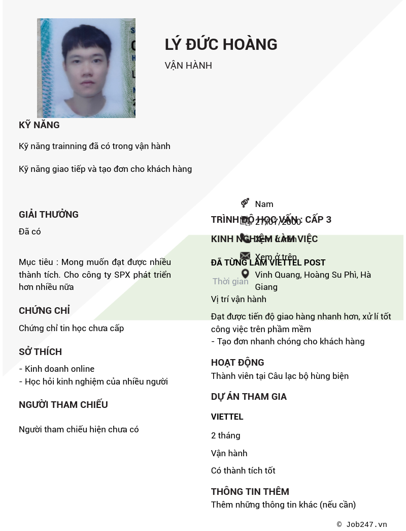 CV ứng viên