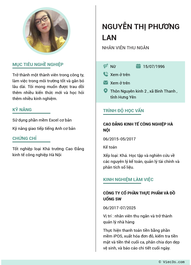 CV ứng viên