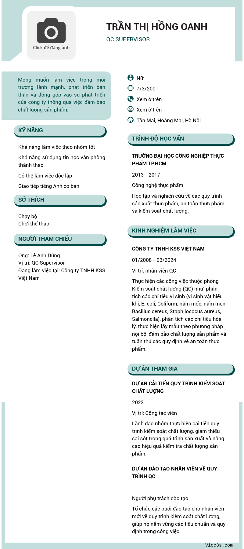 CV ứng viên