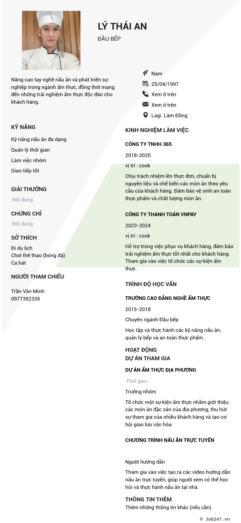 CV ứng viên