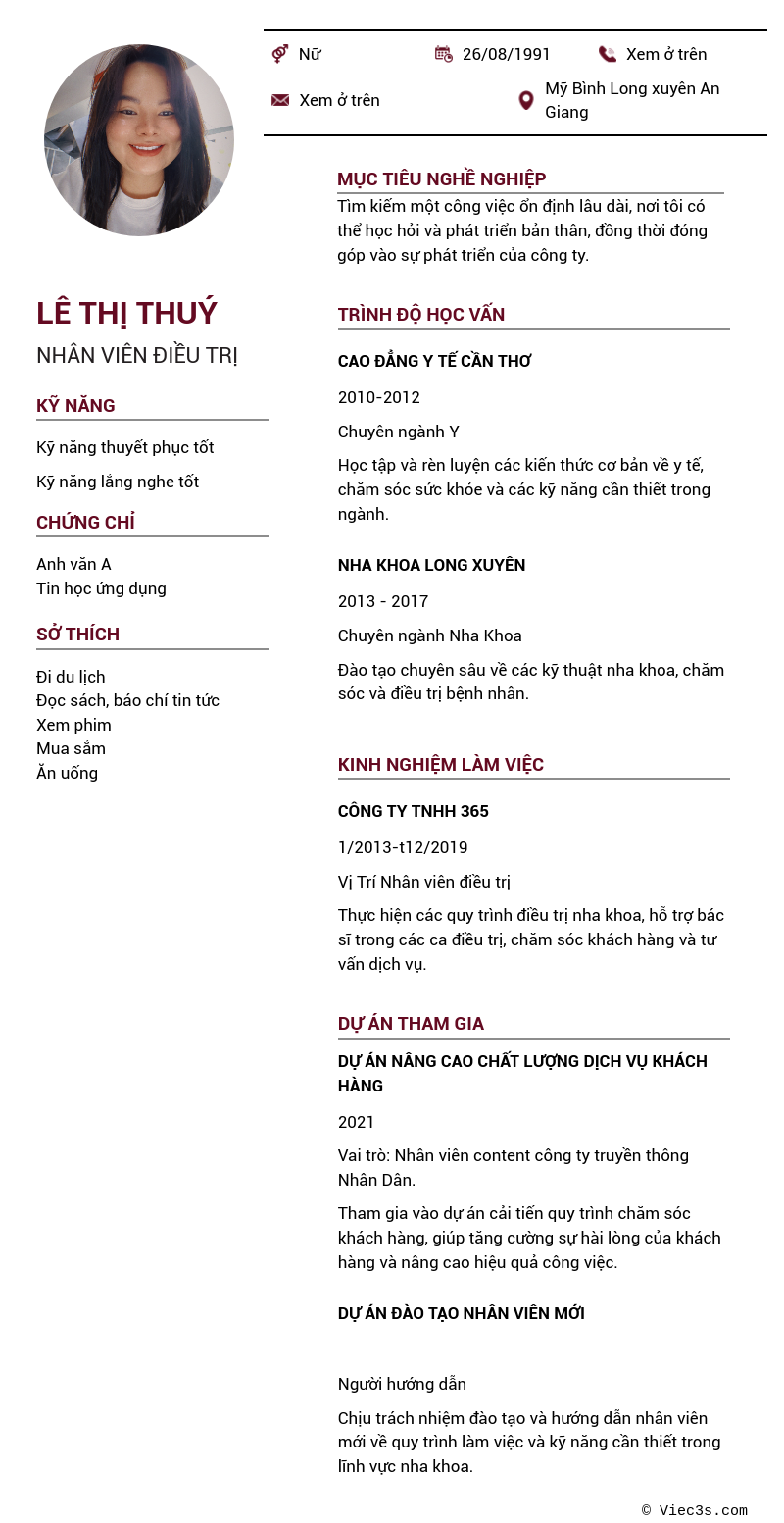 CV ứng viên
