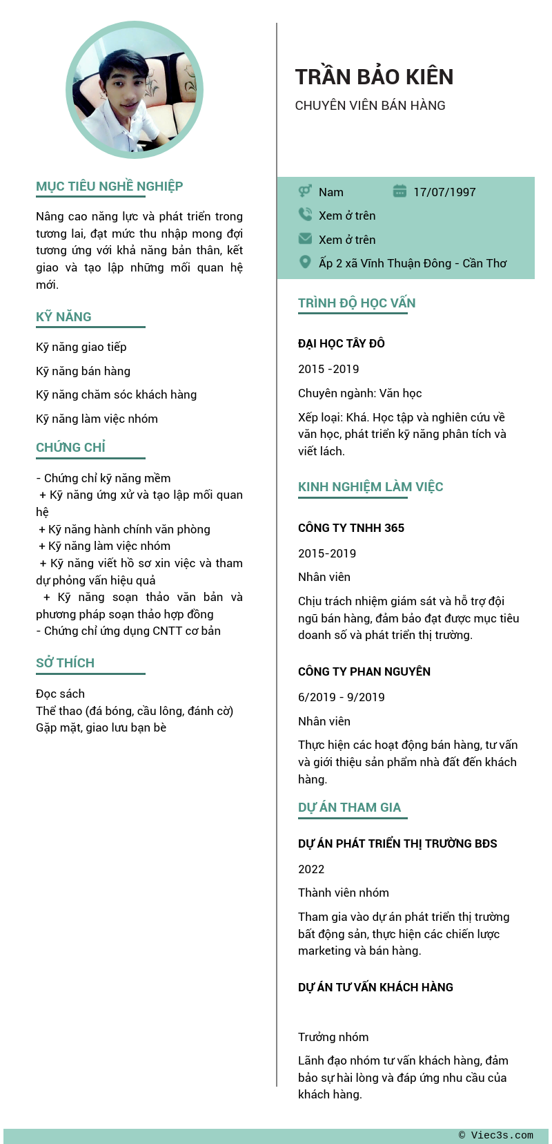 CV ứng viên