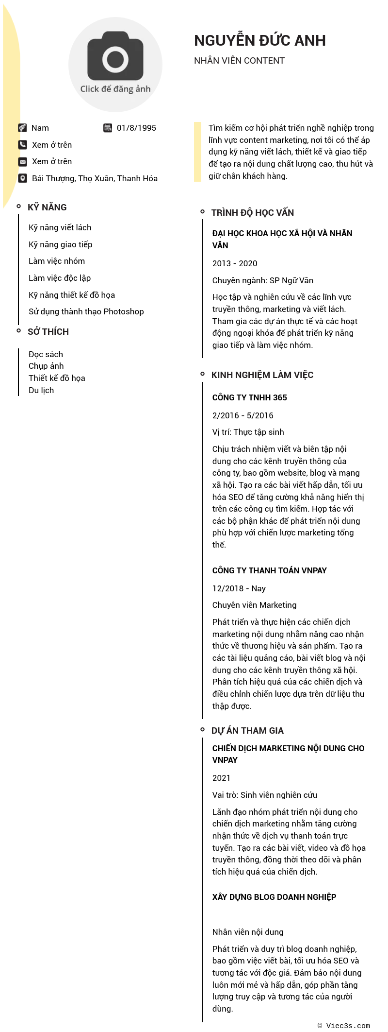 CV ứng viên