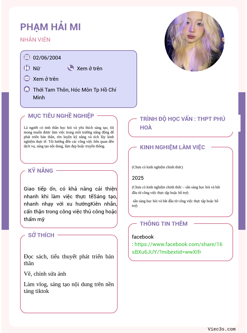 CV ứng viên