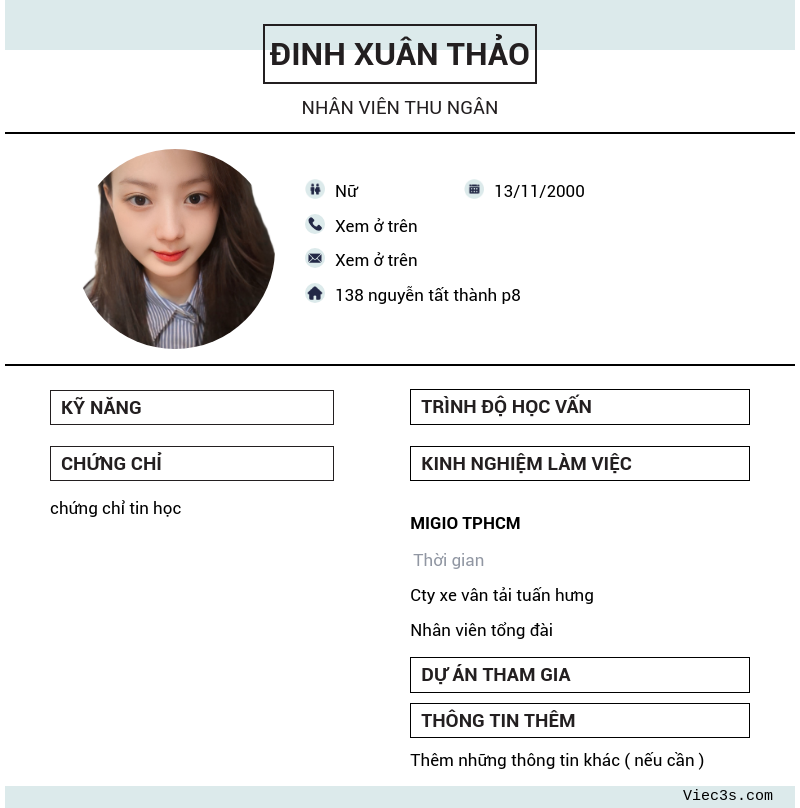 CV ứng viên
