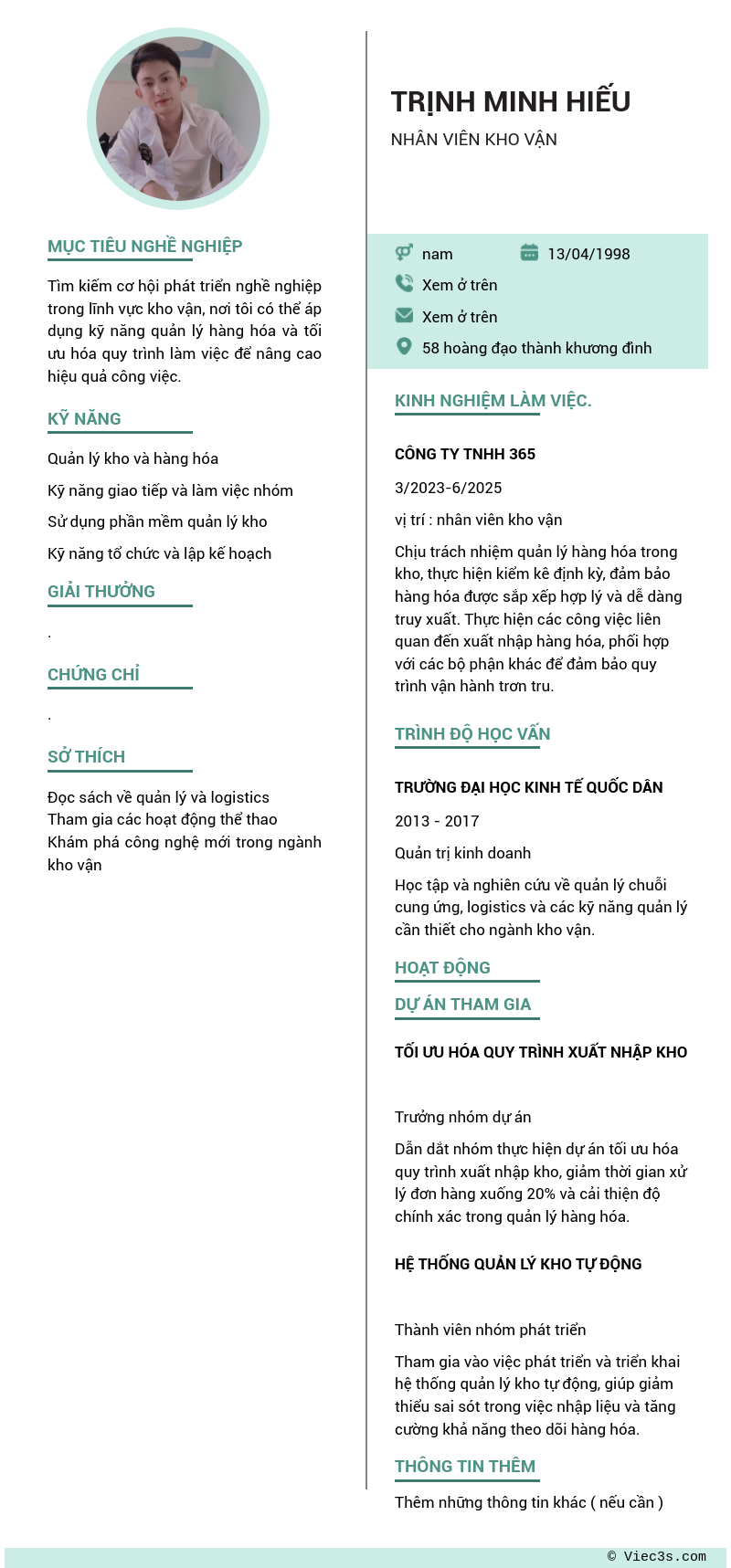 CV ứng viên