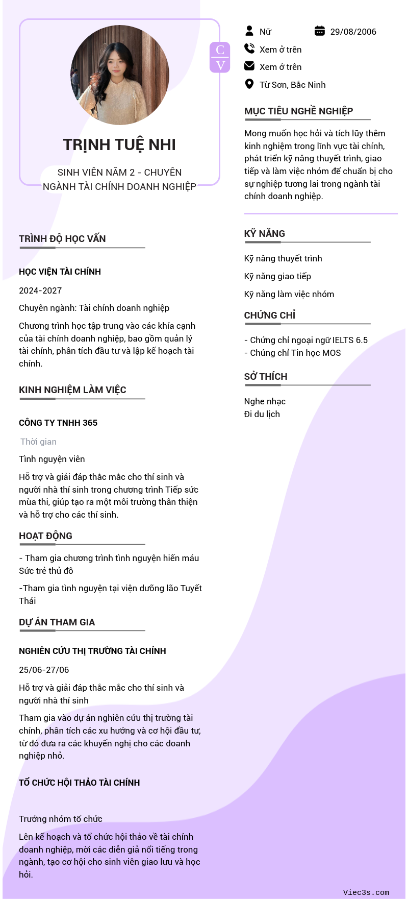 CV ứng viên