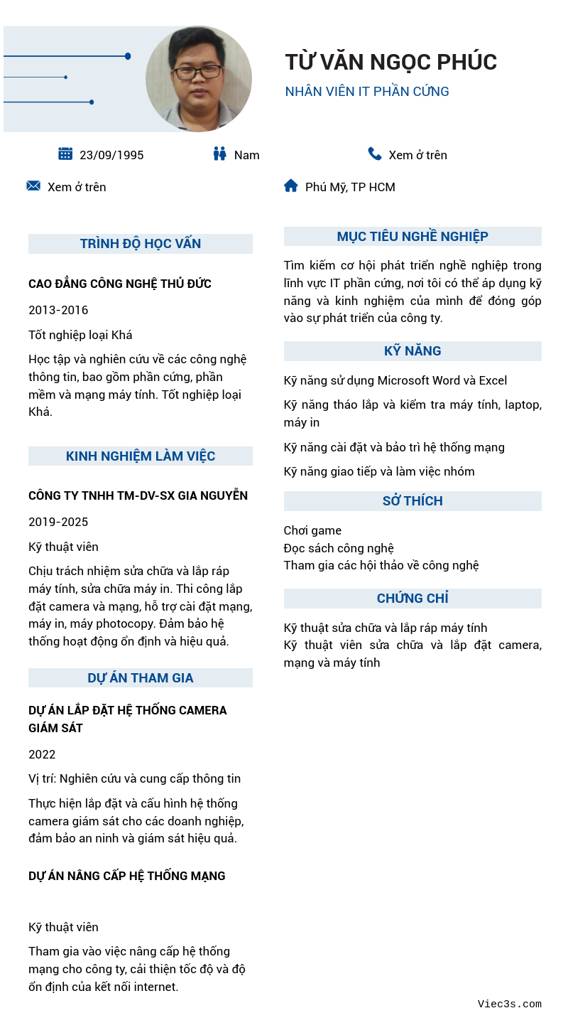 CV ứng viên