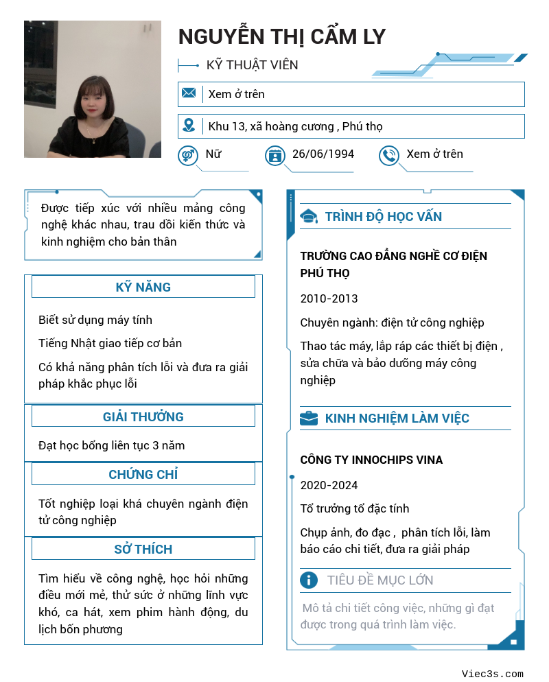 CV ứng viên