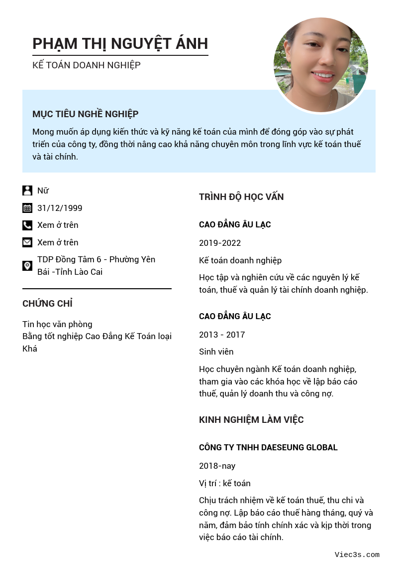 CV ứng viên