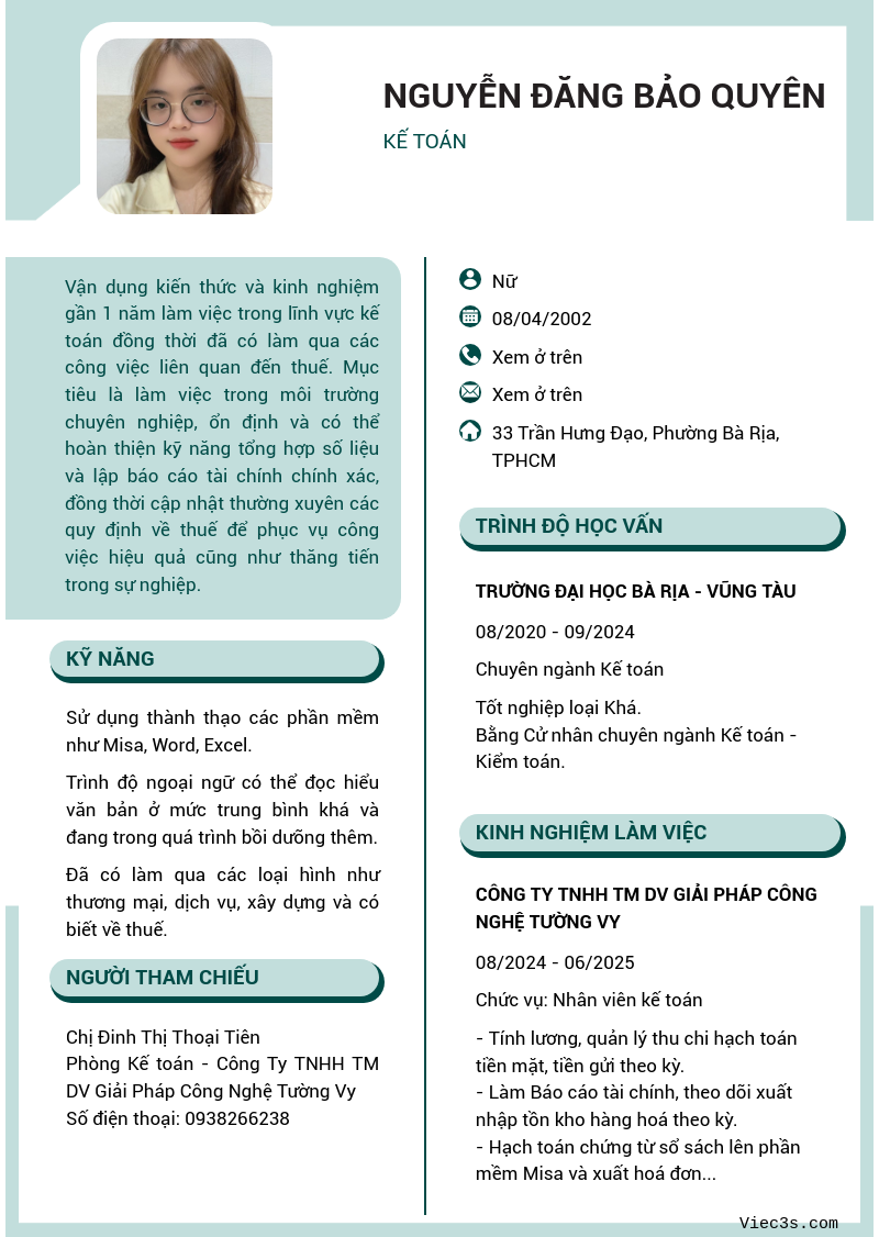 CV ứng viên