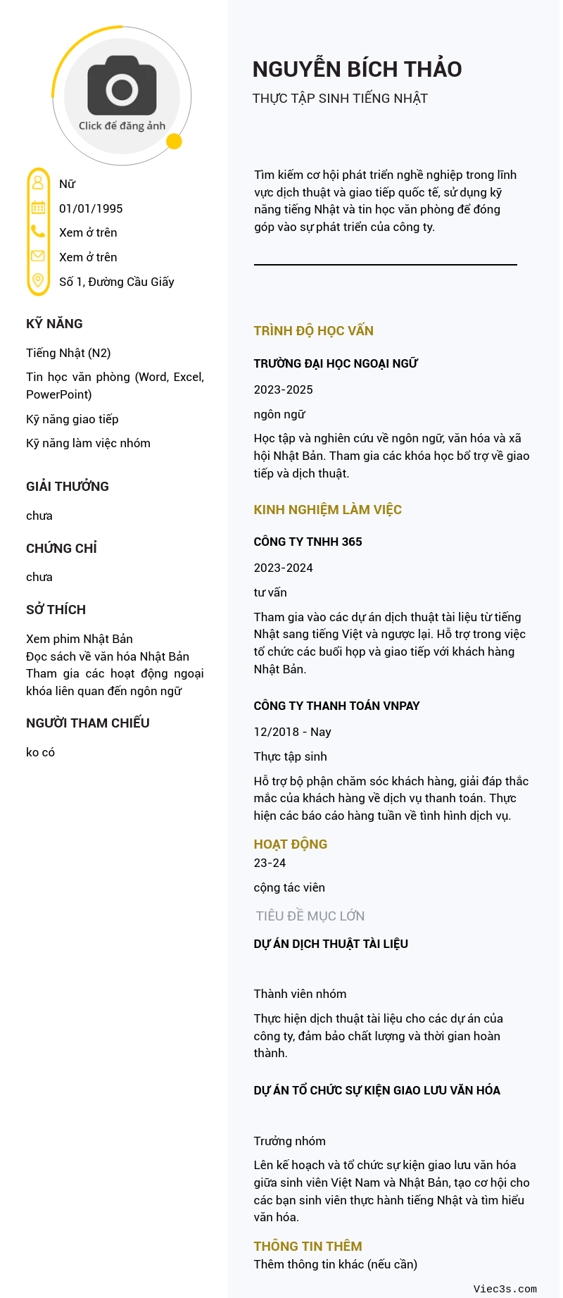 CV ứng viên