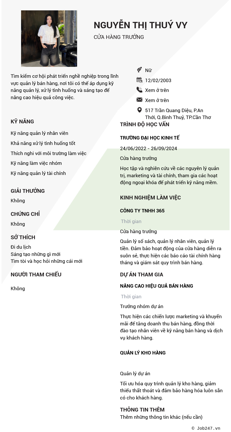 CV ứng viên