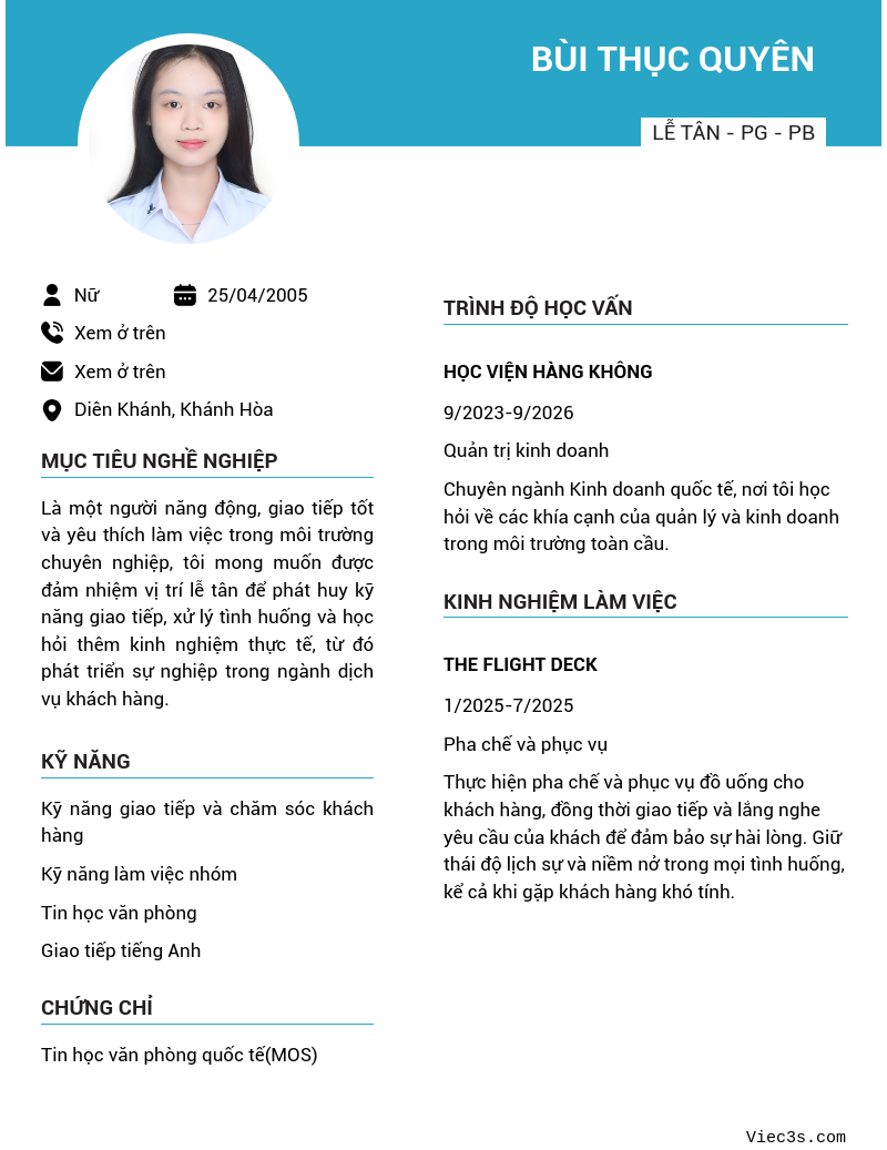 CV ứng viên