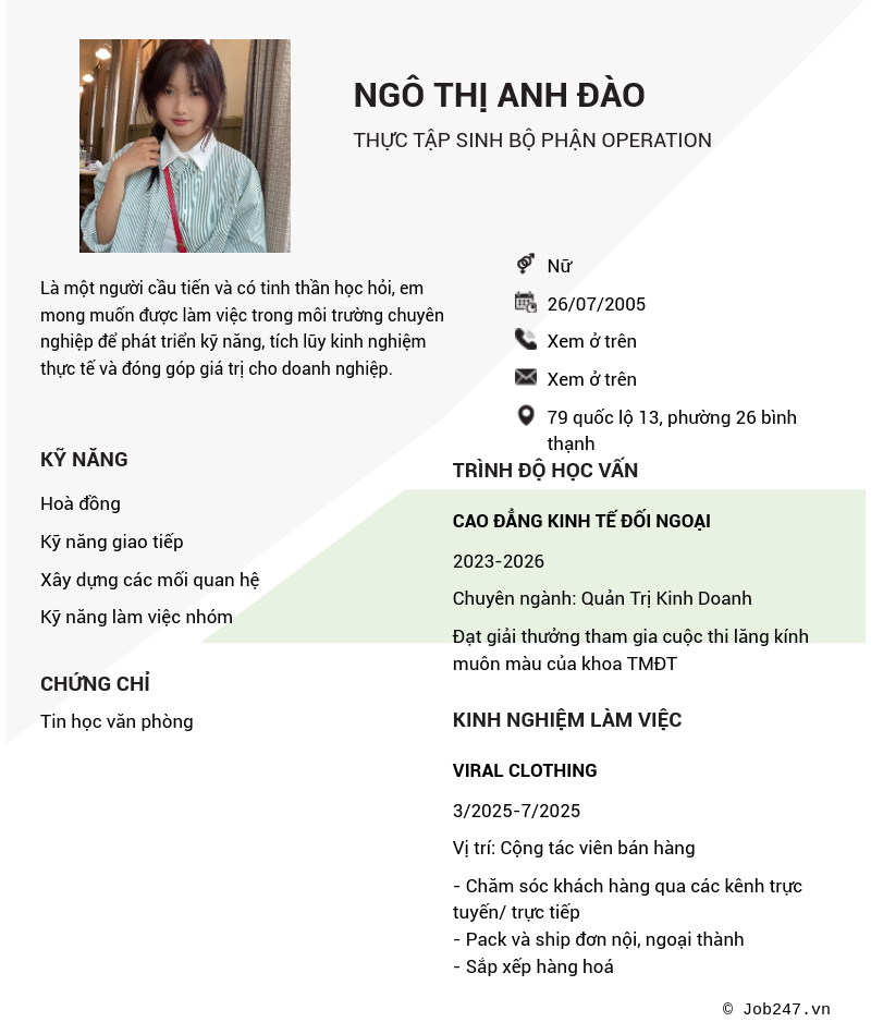 CV ứng viên