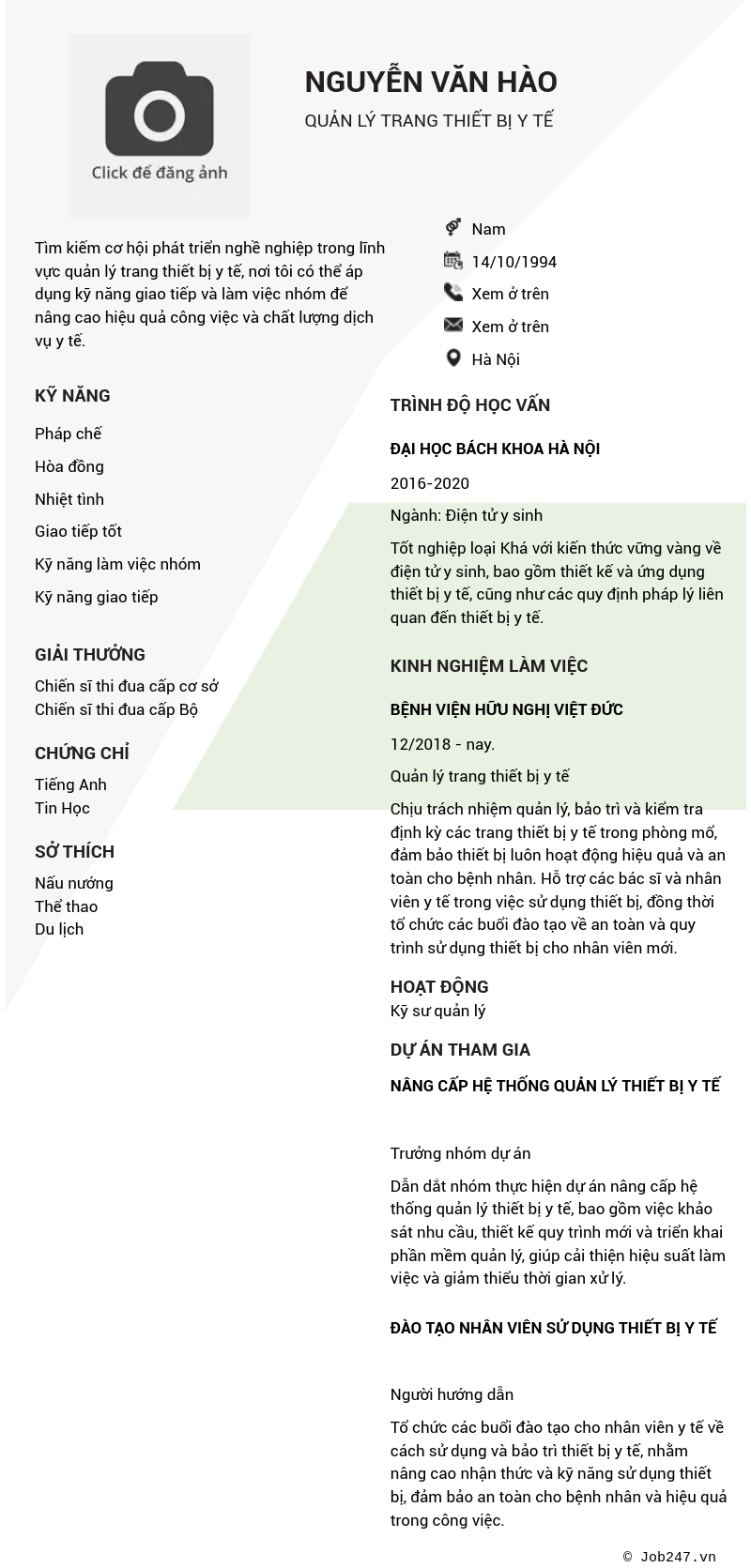 CV ứng viên