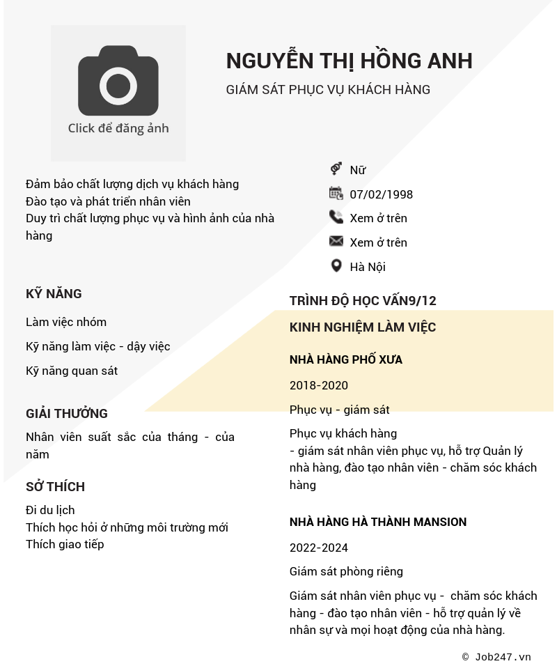 CV ứng viên