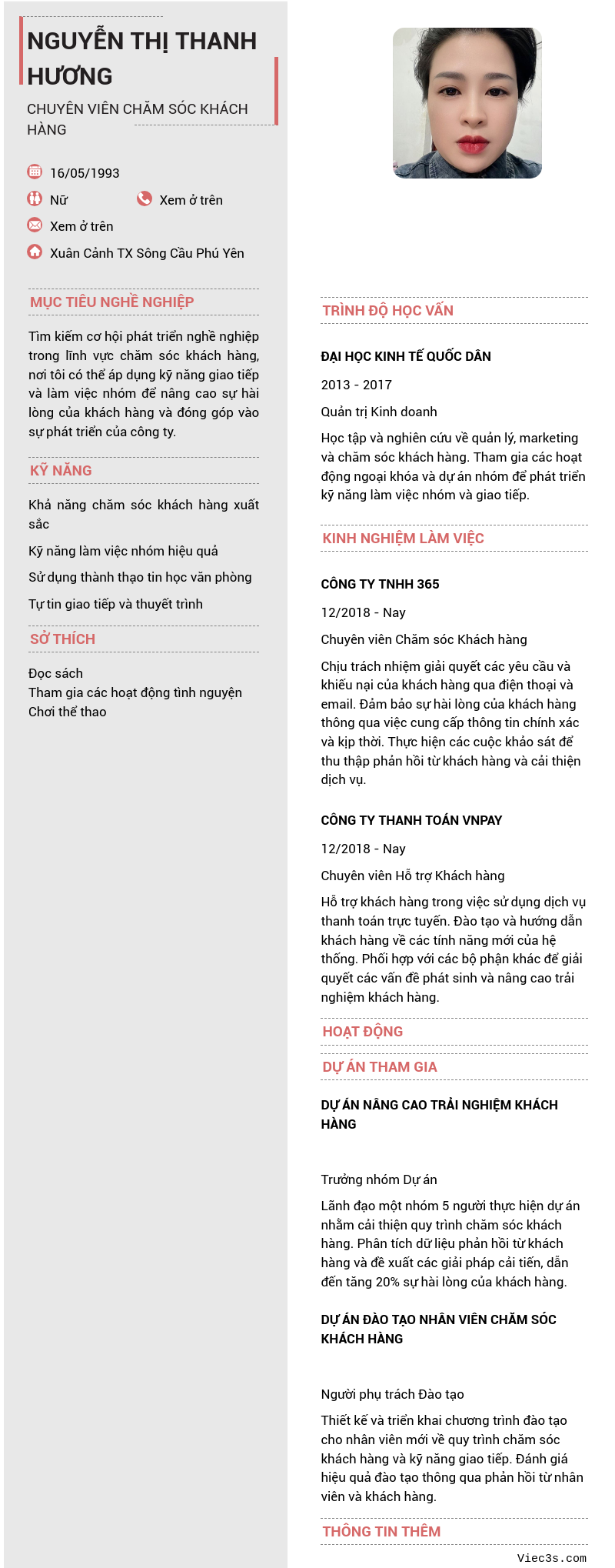 CV ứng viên