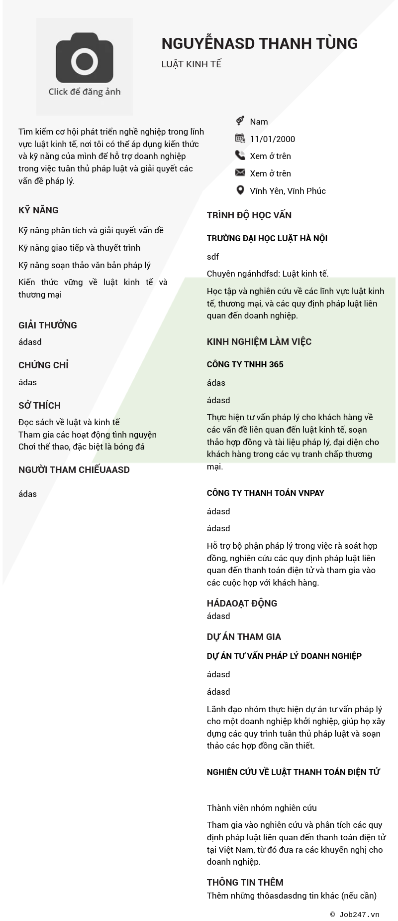 CV ứng viên