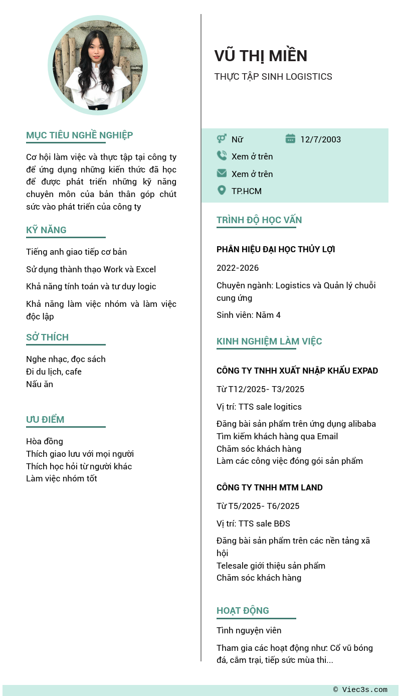 CV ứng viên