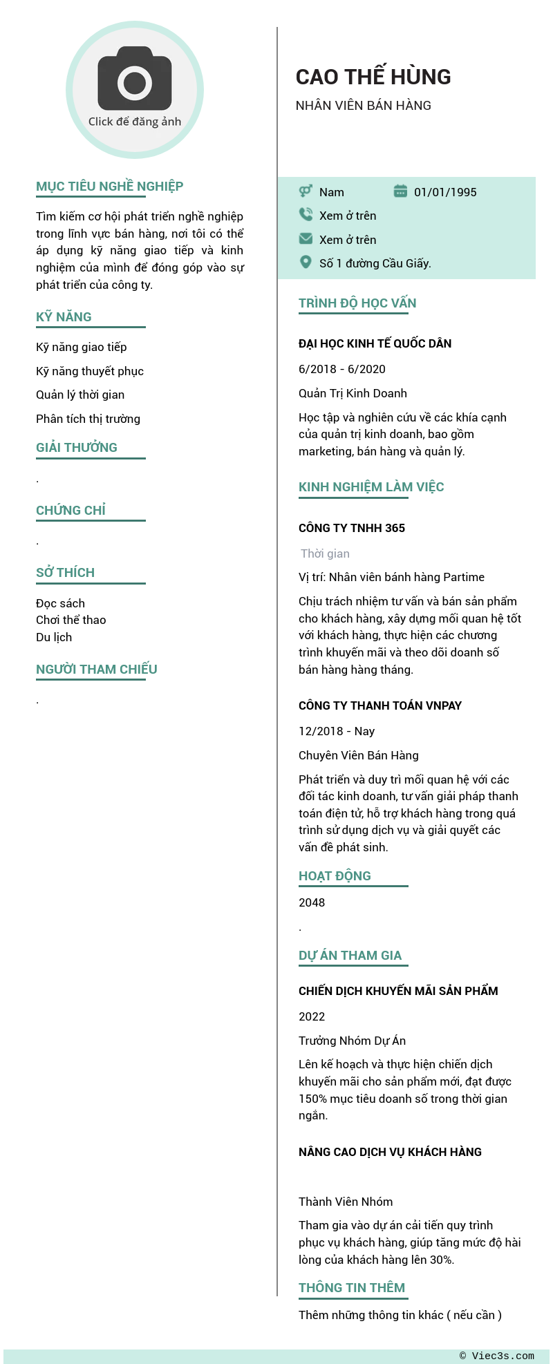CV ứng viên