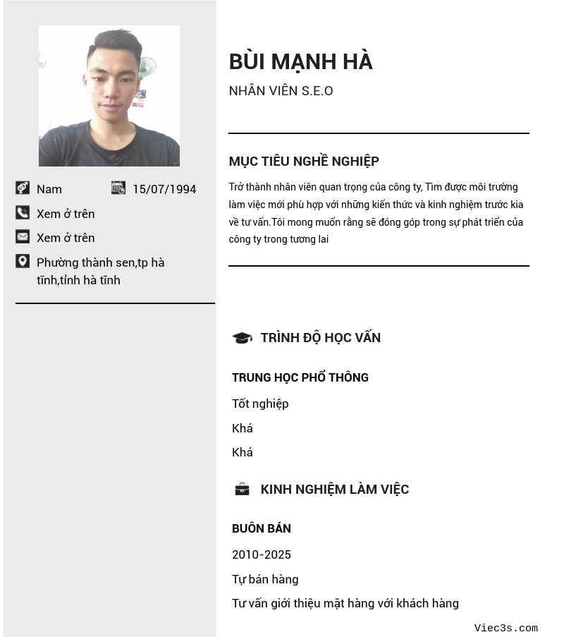 CV ứng viên
