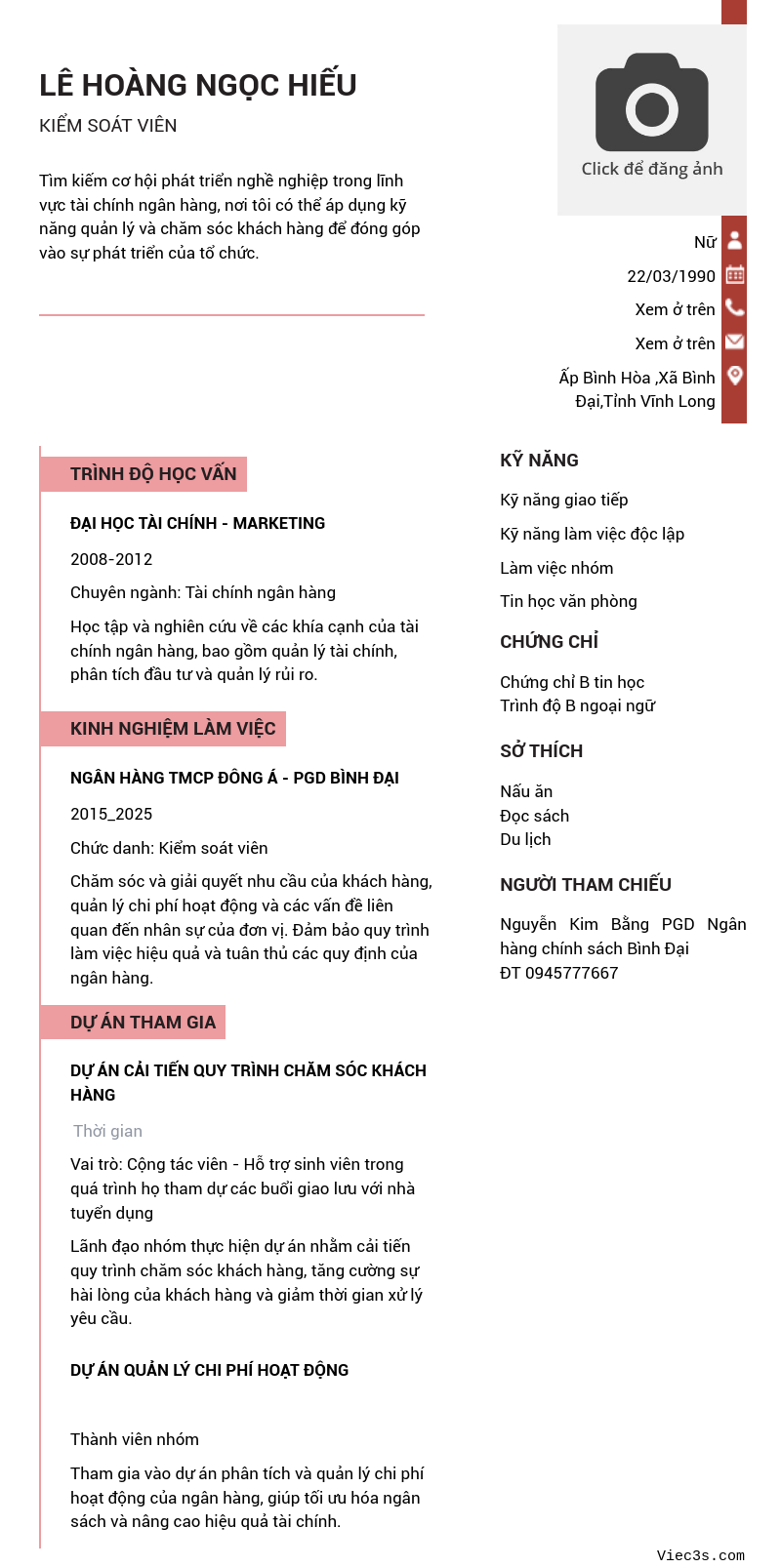 CV ứng viên