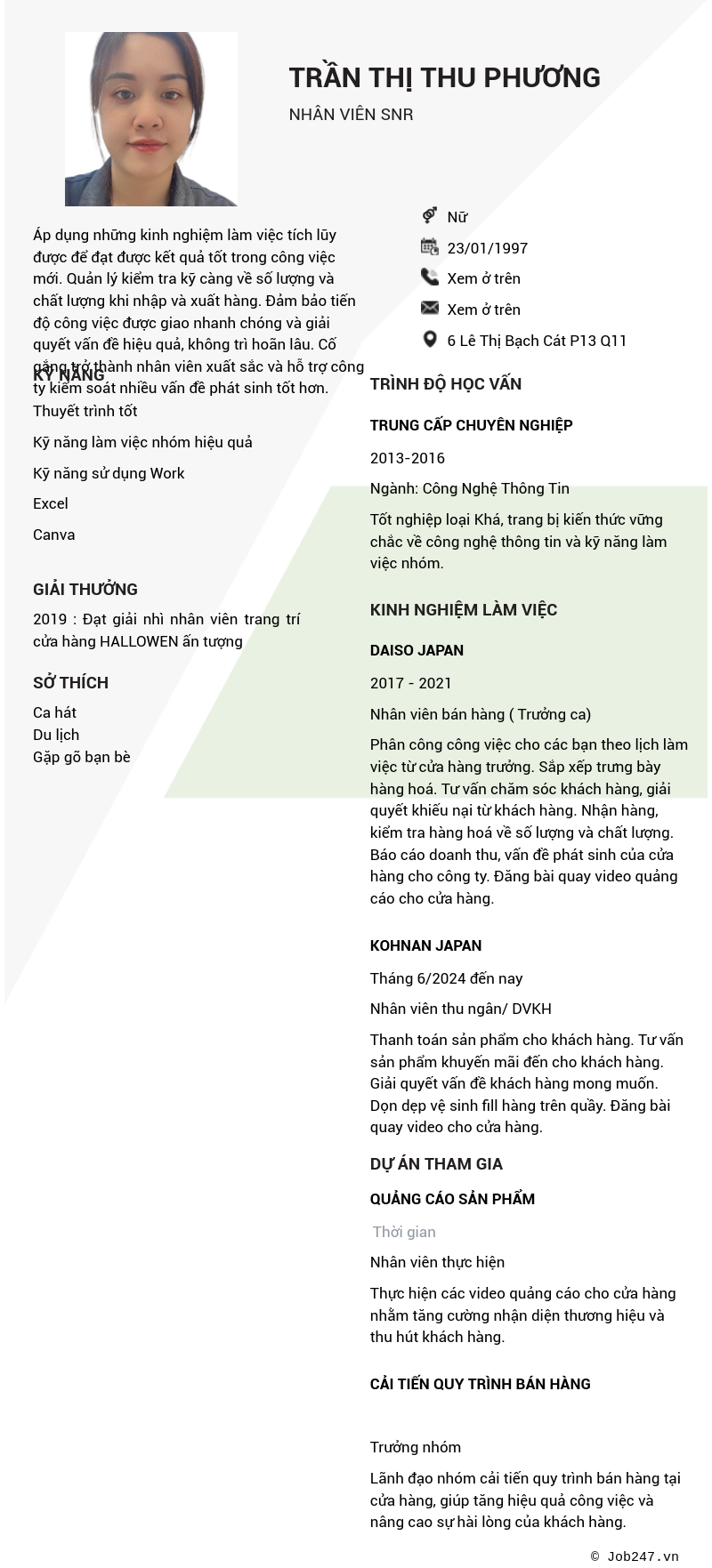 CV ứng viên