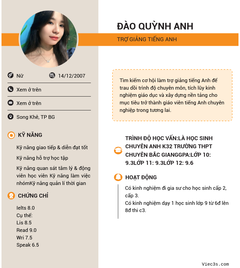 CV ứng viên