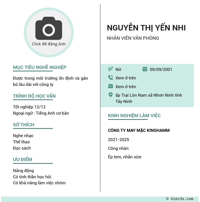 CV ứng viên
