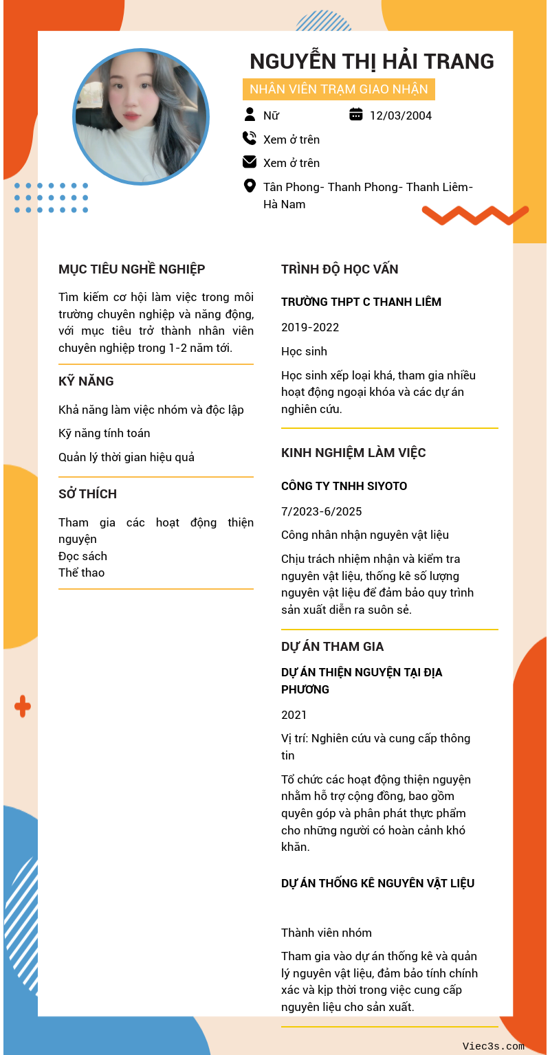 CV ứng viên
