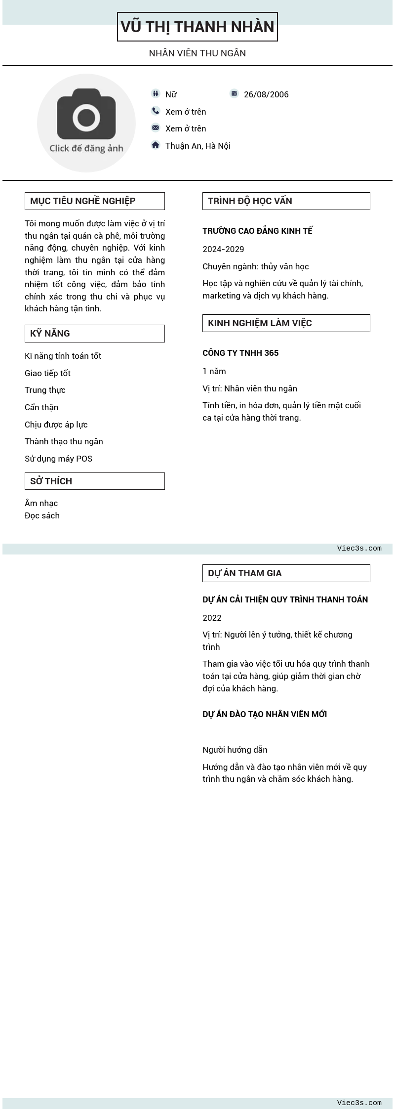 CV ứng viên