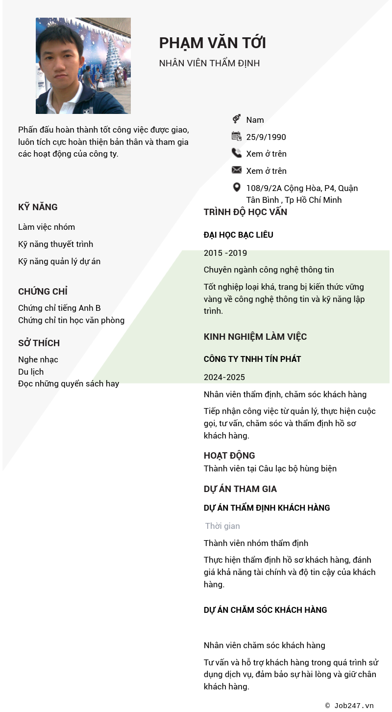 CV ứng viên