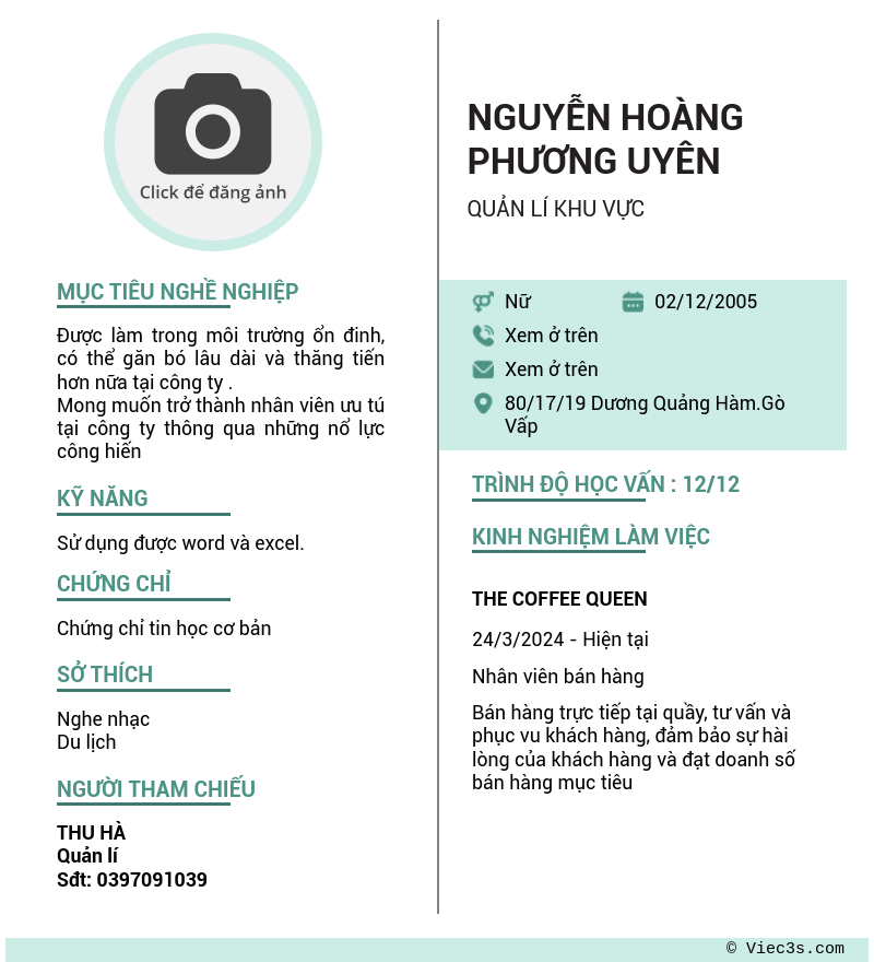 CV ứng viên